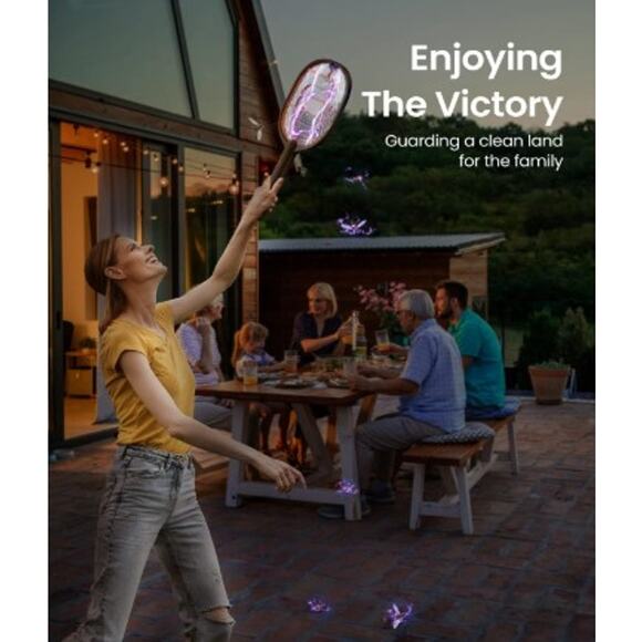 Electric Fly Swatter 3000V Battery Powered Handheld Mosquito Bug Killer SEALED - Picture 8 of 10